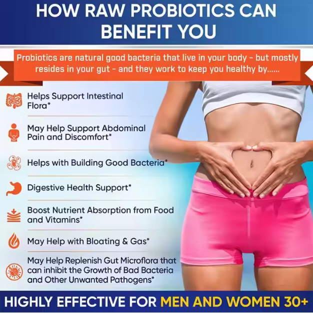 RAW Probiotics 100 Billion CFU – Digestive, Immune & Yeast Infection Support