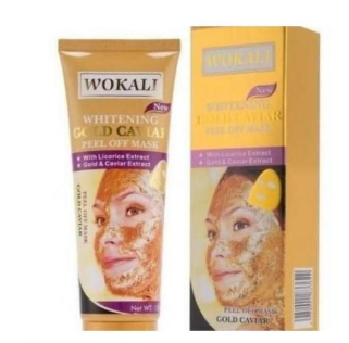 Wokali Whitening Gold Caviar Peel Off Mask 130g – Brightening & Deep Cleansing for All Skin Types